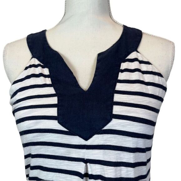 Tommy Bahama Striped Navy White Sleeveless Dress Built in Bra Size XS - Picture 2 of 10